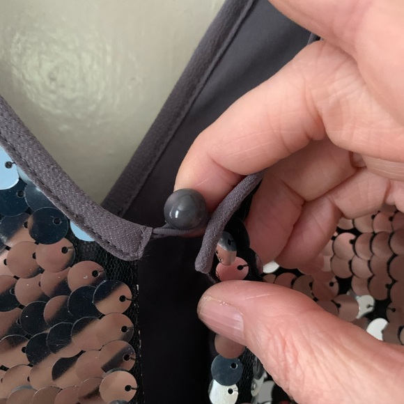 Maeve Silver Sequin Wide Leg Jumpsuit - Picture 8 of 10